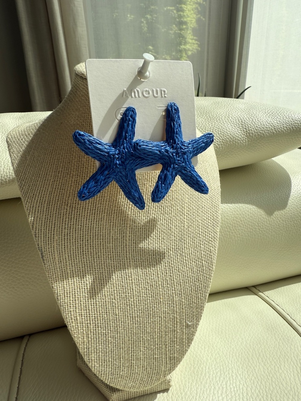 Amour Blue Starfish Statement Earrings